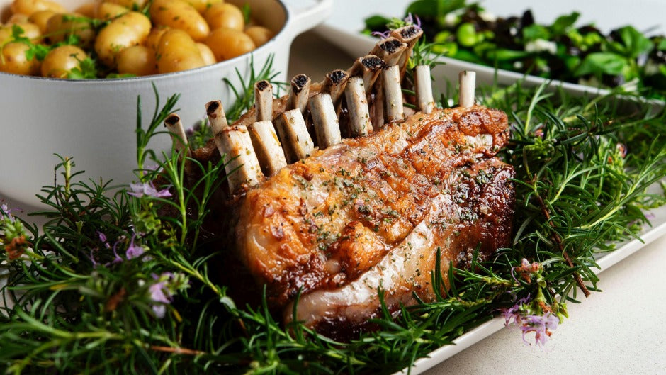 Rosemary Salt Dusted Rack Of Lamb