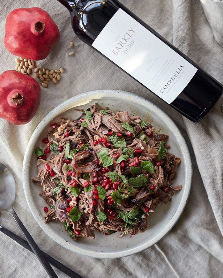 Slow cooked Lamb with Mint and Pomegranate
