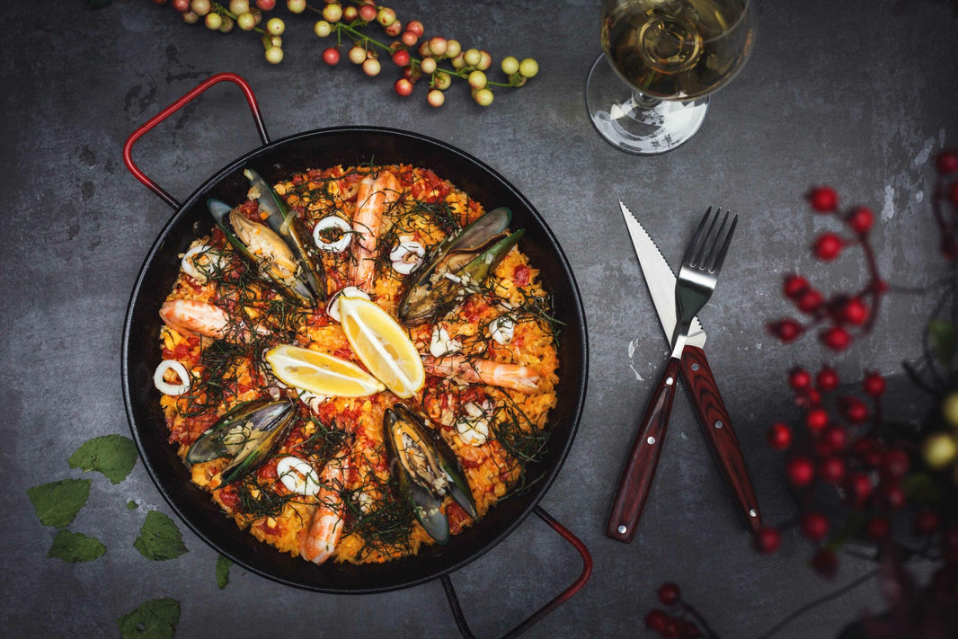 Seafood Paella with Mussels, Prawn and Squid